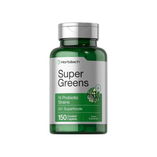 Horbäach Super Greens with Probiotics | 150 Caplets