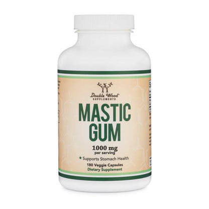 Double Wood Supplements – Mastic Gum 1000mg | Herbal Digestive Aid | 180 Capsules