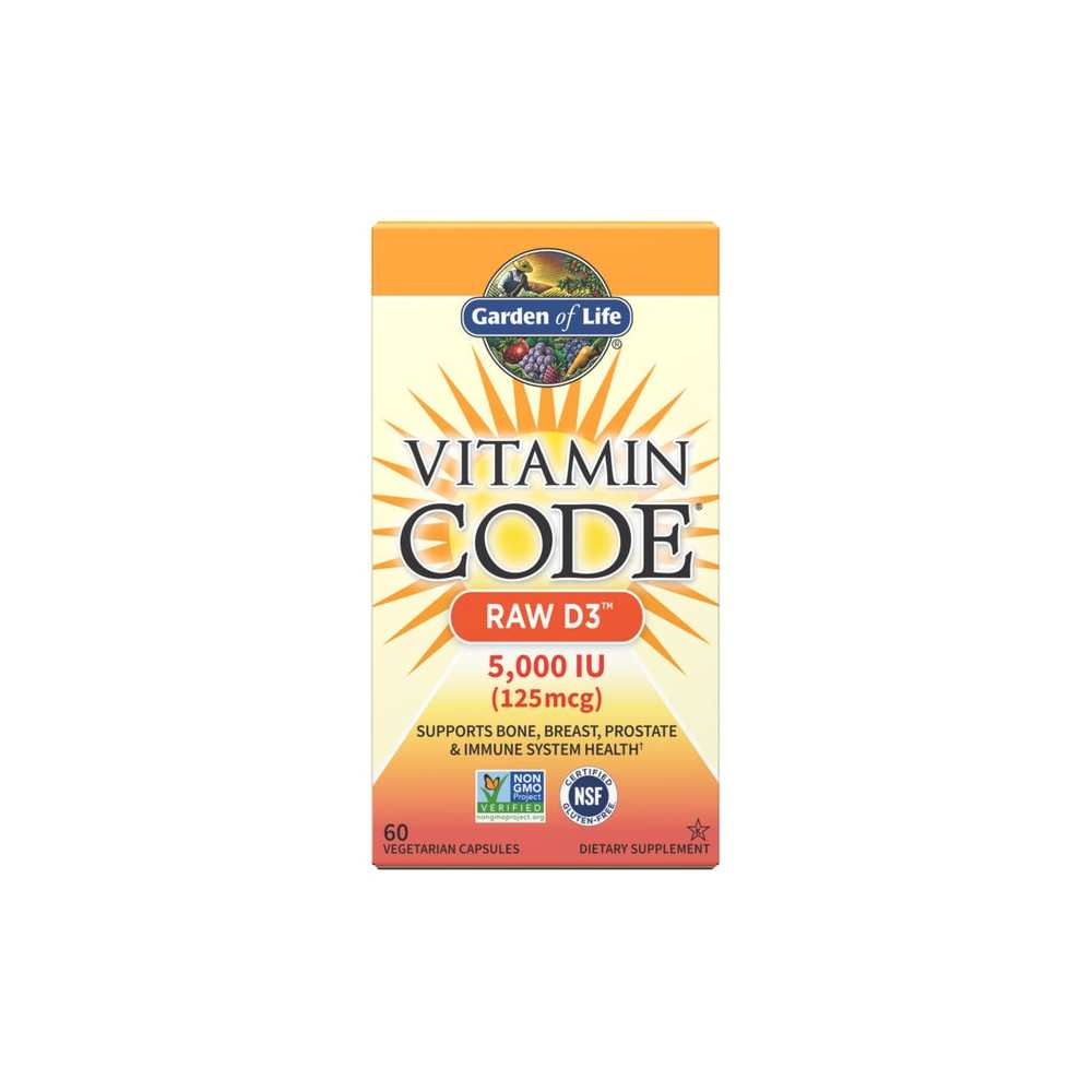 Garden of Life Vitamin Code Raw Vitamin D3 5,000 Iu 60 Capsules