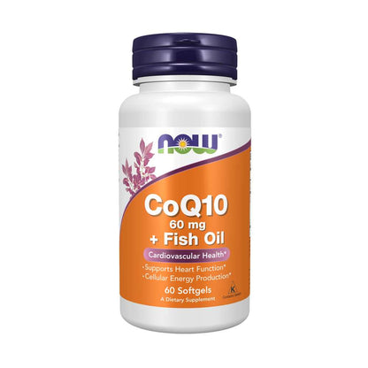 Now Foods Co Q10 60 Mg with Fish Oil – Cardiovascular & Energy Support – 60 Softgels
