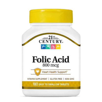 21st Century Folic Acid 800 Mcg 180 Tabs