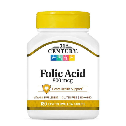 21st Century Folic Acid 800 Mcg 180 Tabs