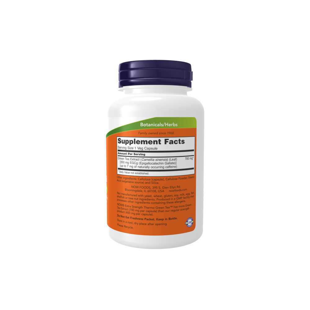 Now Foods Extra Strength Thermo Green Tea 700 Mg – Fat Burner & Energy Support – 90 Capsules