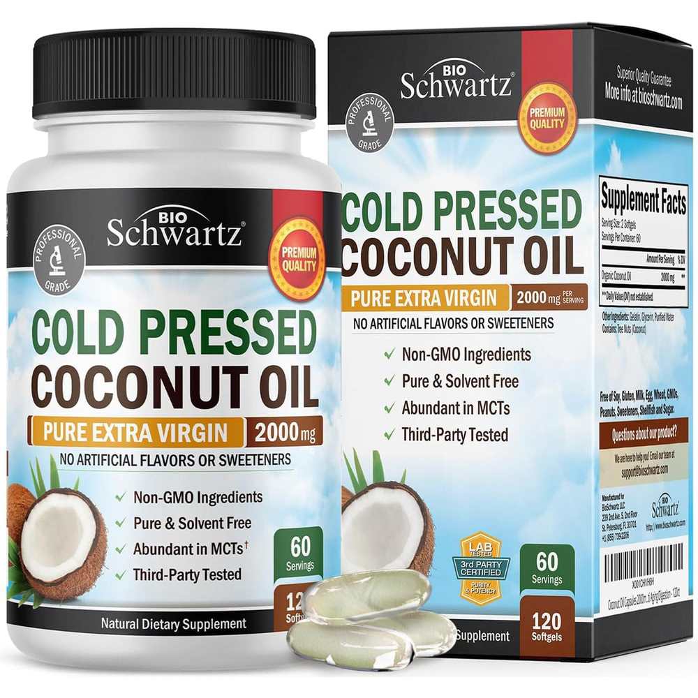 Bio Schwartz Organic Coconut Oil – 120 Softgels