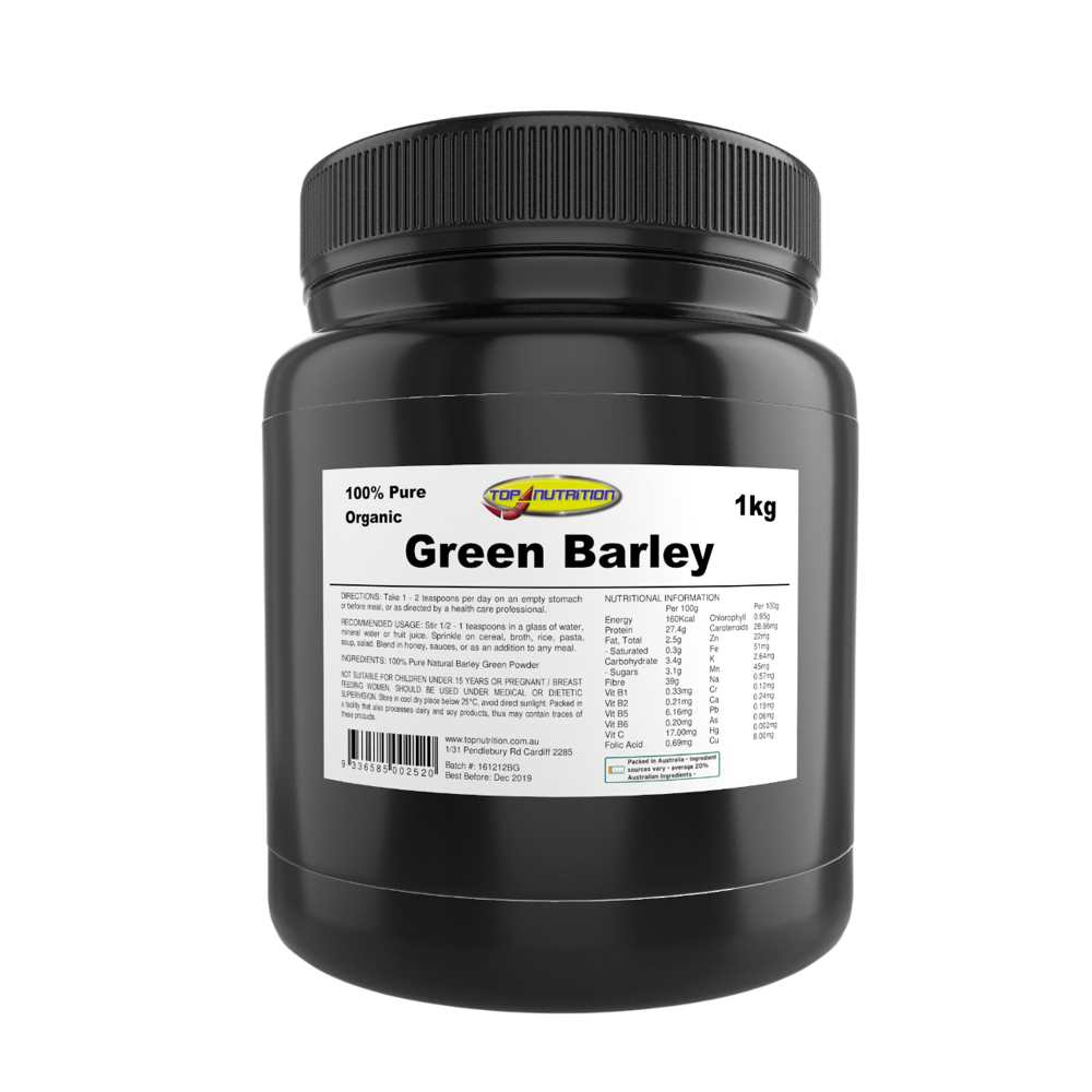 Top Nutrition 100% Pure Organic Green Barley 250g