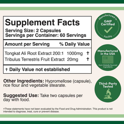 Tongkat Ali Complex by Double Wood – 120 Capsules
