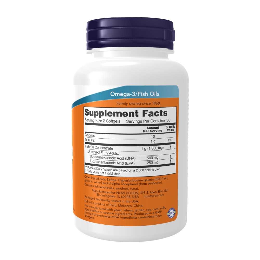 Now Foods Dha-250 Fish Oil – 250 Mg Dha & 125 Mg Epa – Brain Health Support – 120 Softgels