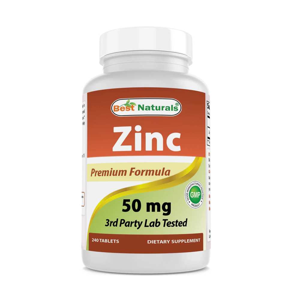 Best Naturals Zinc Supplement as Zinc Gluconate 50mg 240 Tablets