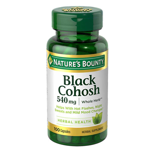 Nature's Bounty Black Cohosh 540mg – Herbal Support for Menopause Relief, 100 Capsules