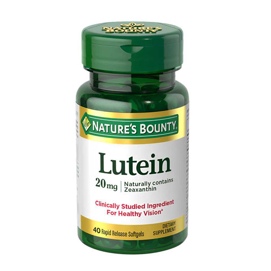 Nature's Bounty Lutein 20mg with Zeaxanthin – Clinically Studied Vision Support (40 Rapid Release Softgels)