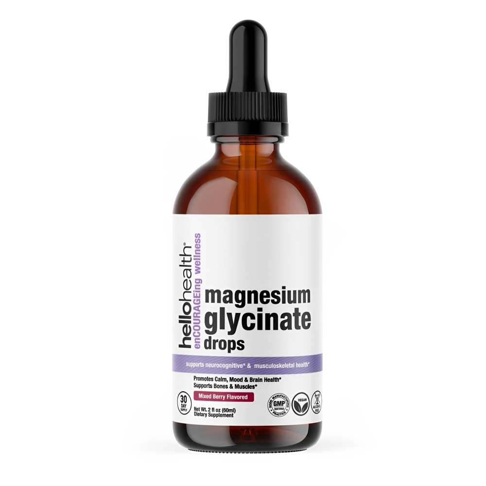 Hello Health Magnesium Glycinate Liquid – High Absorption Magnesium Supplement for Women | 60ml