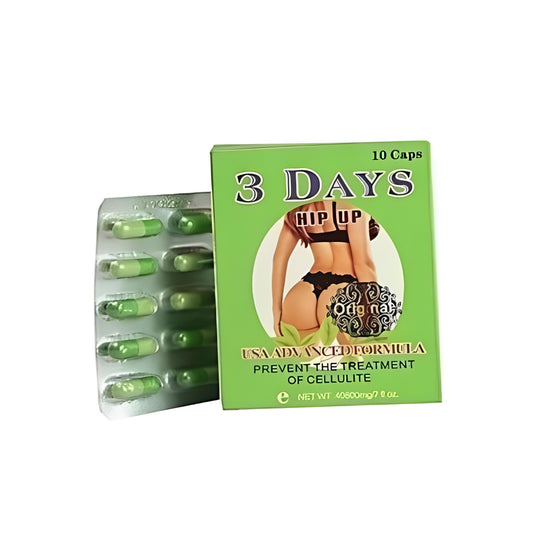 3 Days Hip-Up Capsules Usa Advanced Formula | Cellulite Prevention & Treatment | 10 Capsules