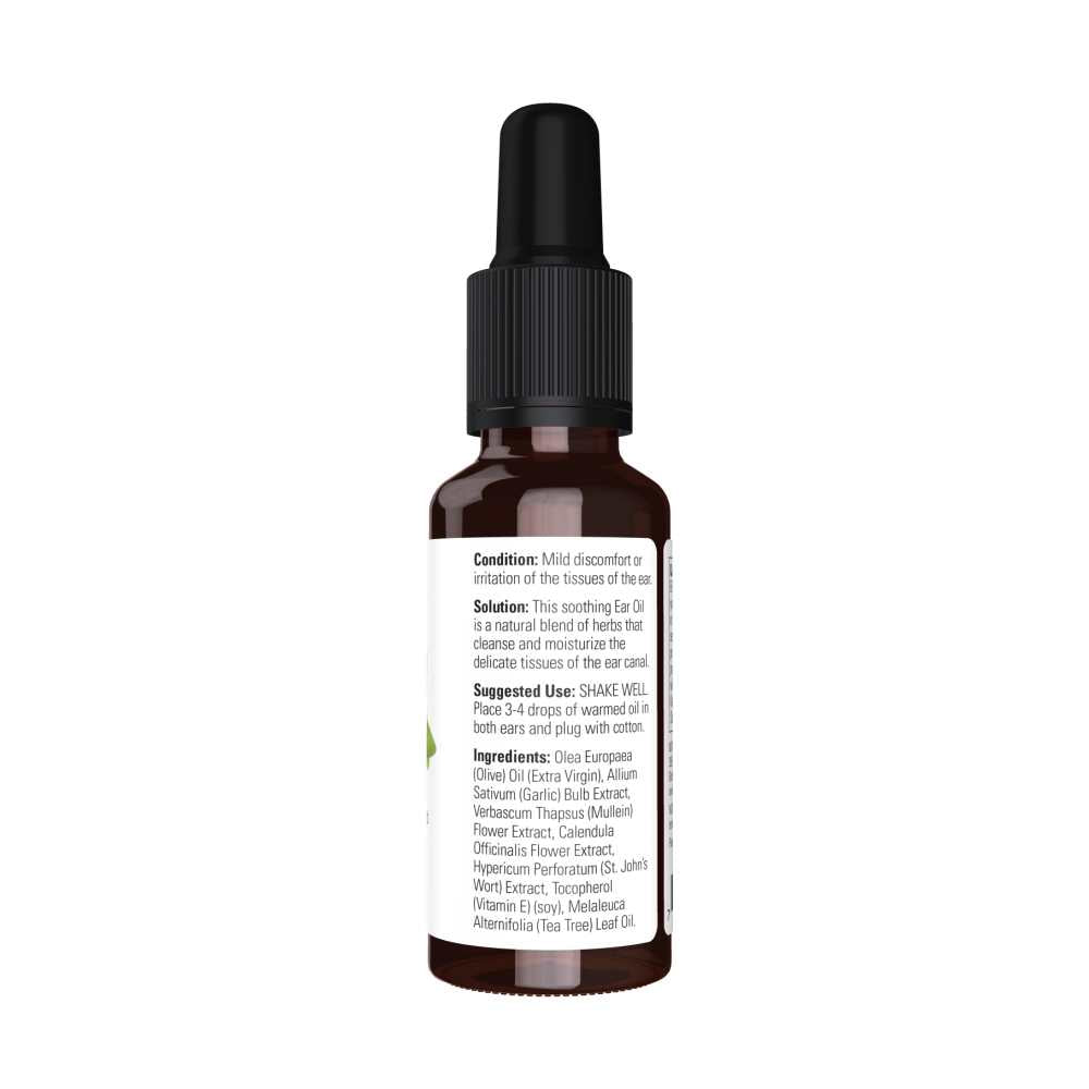Now Foods Ear Oil – Soothing Herbal Blend with Garlic, Mullein & Tea Tree Oil – Natural Ear Care Drops – 30 M L