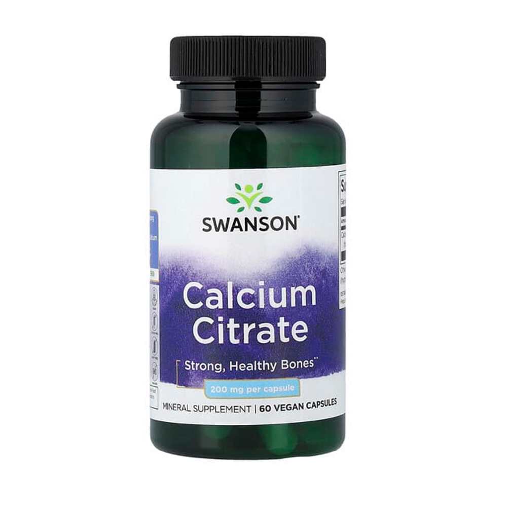 Swanson Calcium Citrate 200 mg 60 Vegan Capsules