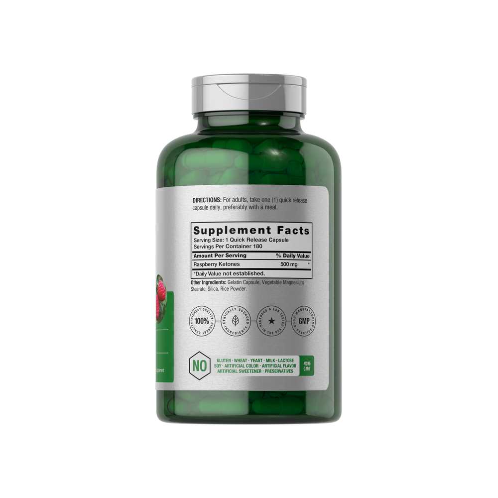 Horbäach Raspberry Ketones 500mg | 180 Capsules