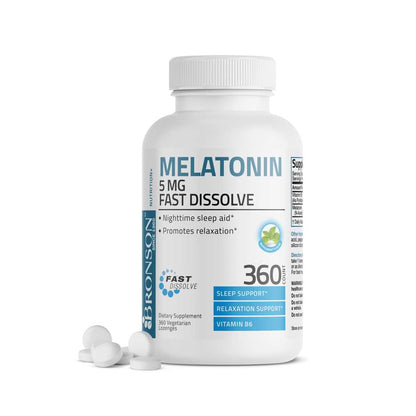 Bronson Vitamins Melatonin Fast Dissolve - 5 Mg - 360 Vegetarian Lozenges