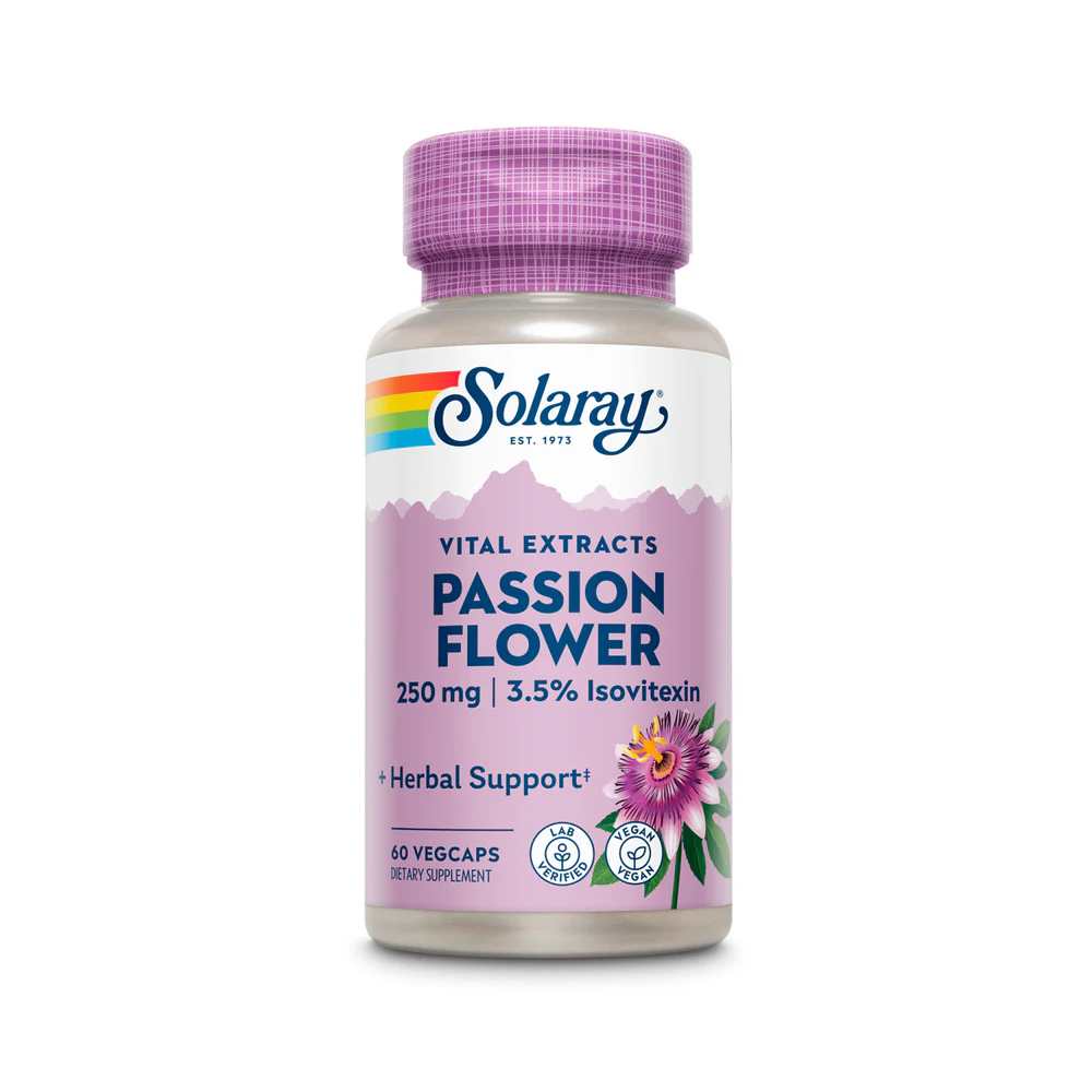Solaray Passion Flower Aerial Extract 250mg 60 Caps