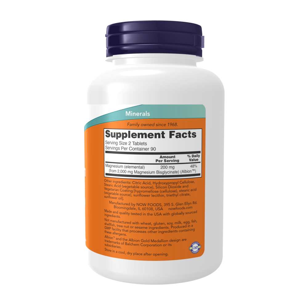 Now Foods Magnesium Glycinate – Nervous System & Muscle Support – 180 Tablets