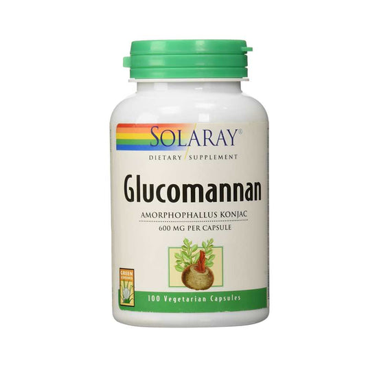 Solaray Glucomannan 600mg – Amorphophallus Konjac, 100 Vegetarian Capsules | Dietary Supplement