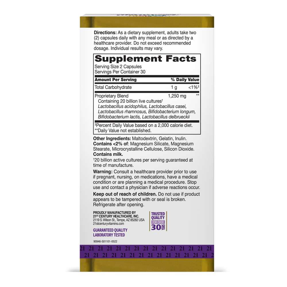 21st Century Advanced Probiotic Ultra Potency 60 Caps