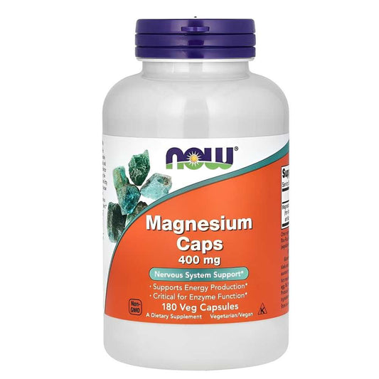 Now Foods Magnesium 400mg – Nervous System & Energy Support, 180 Veg Capsules