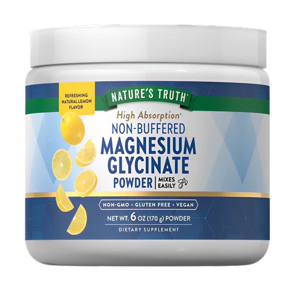 Nature's Truth Magnesium Glycinate Powder – Non-Gmo, Gluten-Free, Vegan | 170g Dietary Supplement