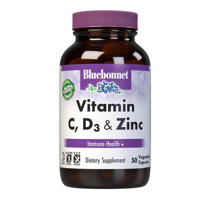Bluebonnet Nutrition Vitamin C, D3 & Zinc 50 Caps