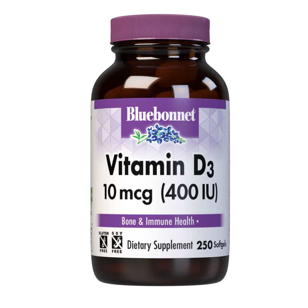 Bluebonnet Nutrition Vitamin D3 400 Iu 250 Softgels