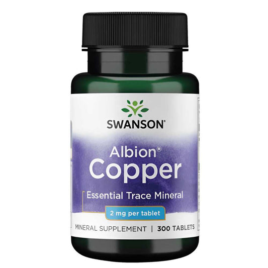 Swanson Albion Copper 2mg – Essential Trace Mineral Supplement, 300 Tablets