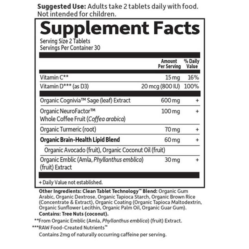 Garden of Life Dr. Formulated Memory & Focus for Young Adults 60 Tablets