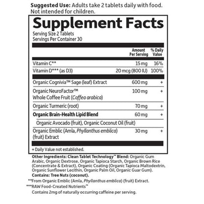 Garden of Life Dr. Formulated Memory & Focus for Young Adults 60 Tablets