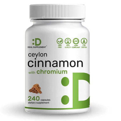 Deal Supplement Ceylon Cinnamon with Chromium 1000mcg, 240 Capsules