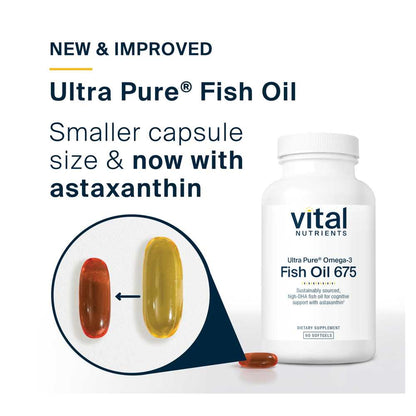 Vital Nutrients Ultra Pure® Fish Oil 675 High Omega-3 Dha Pharmaceutical Grade 90 Softgels