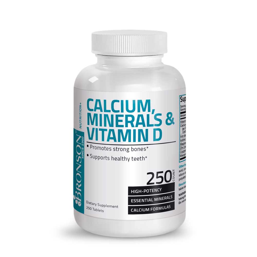 Bronson Vitamins Calcium with Minerals and Vitamin D - 250 Tablets