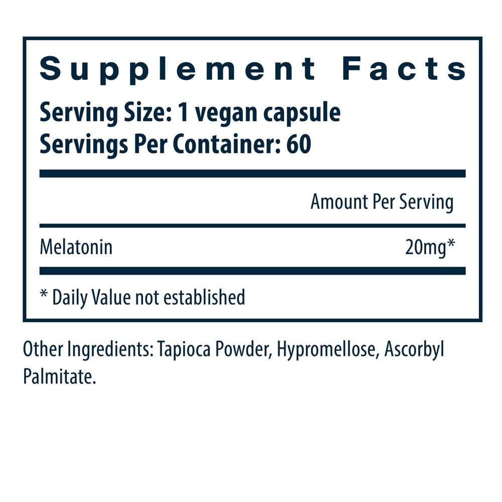 Vital Nutrients Melatonin 20mg 60 Caps