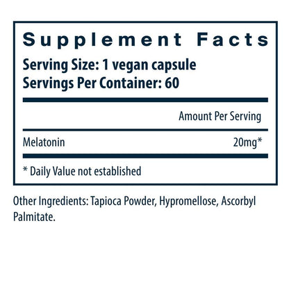 Vital Nutrients Melatonin 20mg 60 Caps
