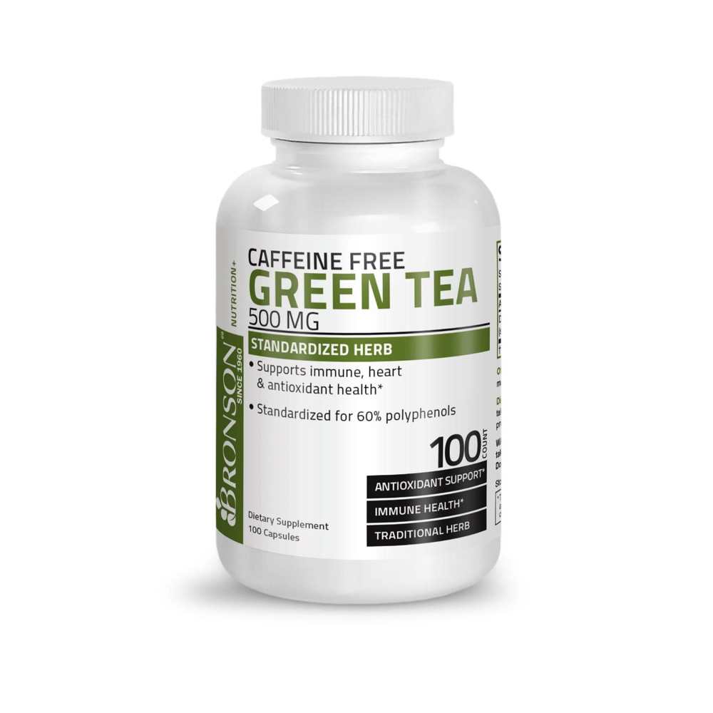 Bronson Vitamins Caffeine Free Green Tea Extract - 500 Mg - 100 Capsules