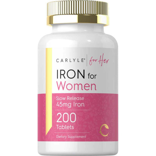 Carlyle Nutritionals Iron for Women Slow Release 45mg Iron | 200 Tablets