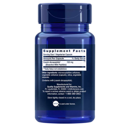 Life Extension Bioactive Milk Peptides – 30 Vegetarian Capsules