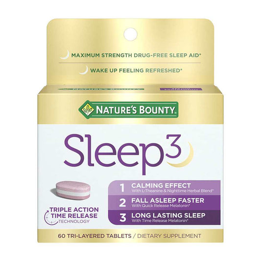 Nature's Bounty Sleep3 Tri-Layer Melatonin 10 Mg, 60 Tablets