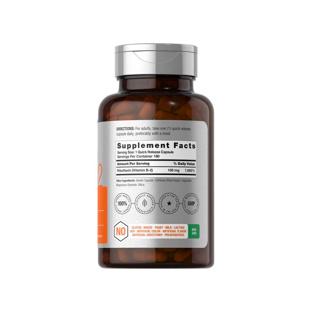 Horbäach Vitamin B-2 100mg | 180 Capsules