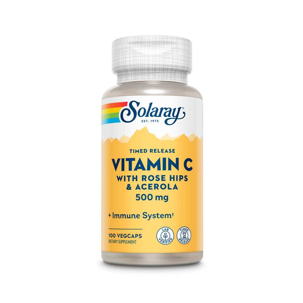 Solaray Vitamin C with Rose Hips & Acerola 500mg 100 Caps