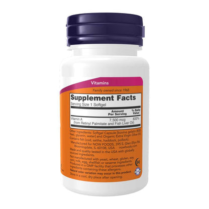 Now Foods Vitamin a 25,000 Iu – Eye, Skin & Immune Support – 100 Softgels