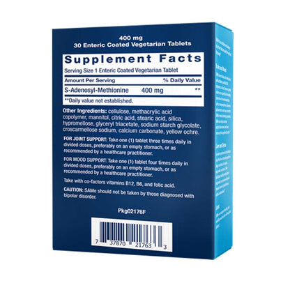 Life Extension Sa Me S-Adenosyl-Methionine 400 Mg, 30 Enteric-Coated Vegetarian Tablets