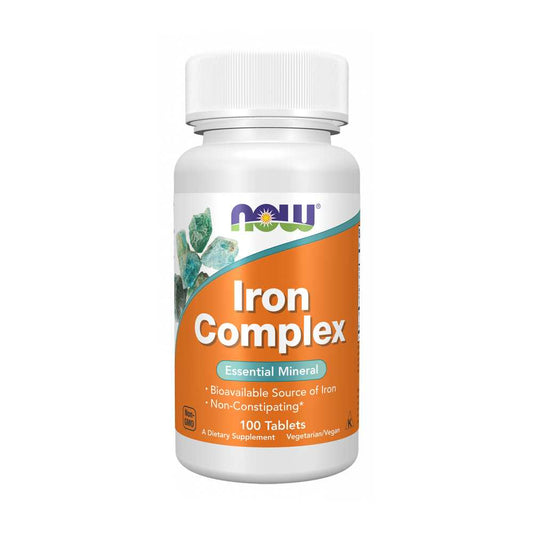 Now Foods Iron Complex – Bioavailable, Non-Constipating Iron Supplement – 100 Tablets