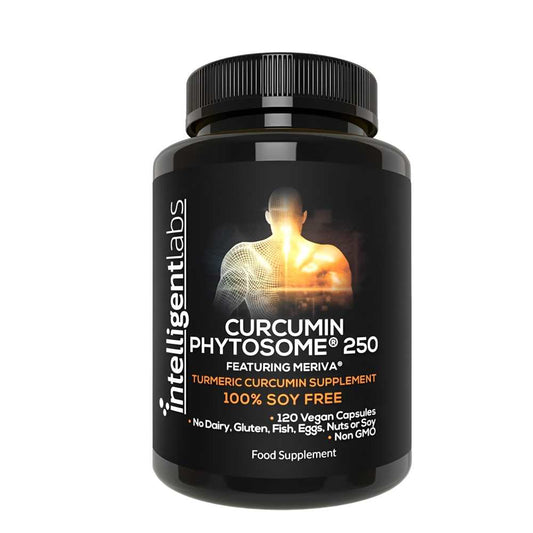 Intelligent Labs Curcumin Phytosome 250 with Meriva – 100% Soy-Free Turmeric Supplement, 120 Vegan Capsules