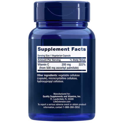 Life Extension Ascorbyl Palmitate 500 Mg – 100 Vegetarian Capsules