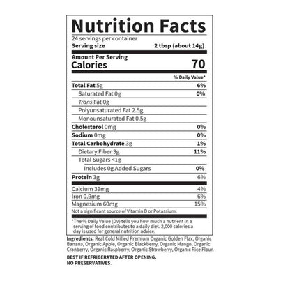 Garden of Life Raw Organics Organic Golden Flaxseed + Organic Antioxidant Fruit 12oz (340g) Seeds