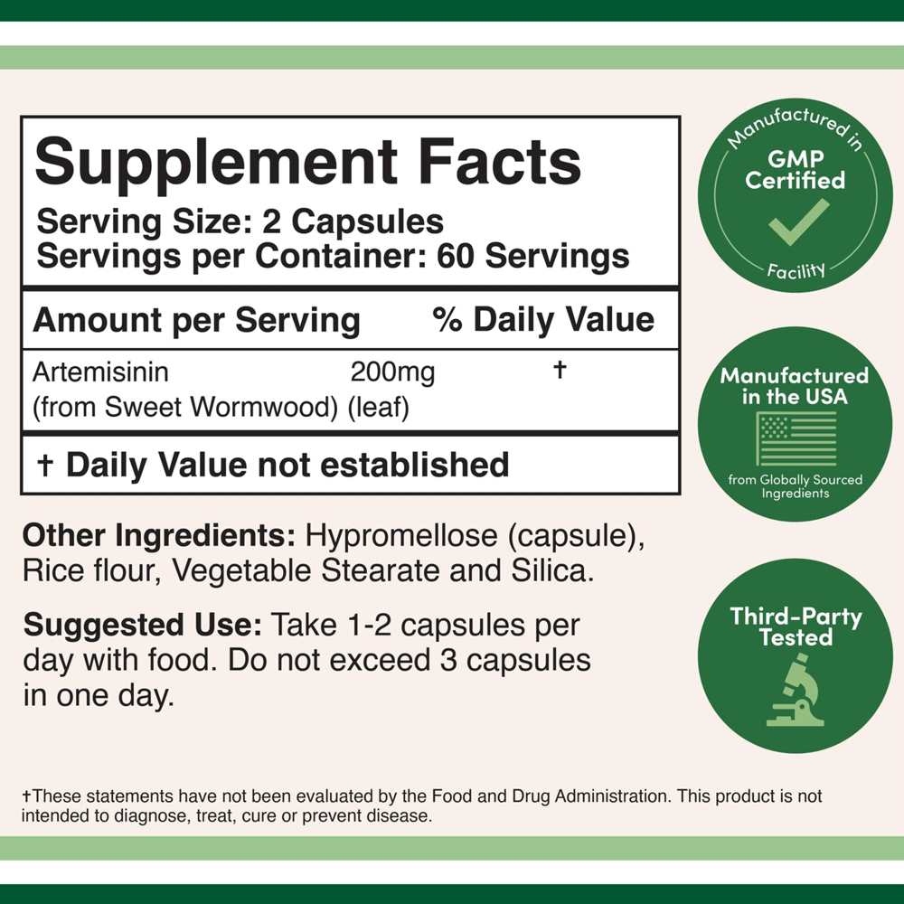 Double Wood Artemisinin 200 Mg – Immune Support & Healthy Aging – 120 Capsules