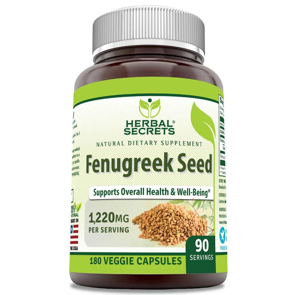 Herbal Secrets Fenugreek Seed 1220 Mg per Serving 180 Veggie Capsules